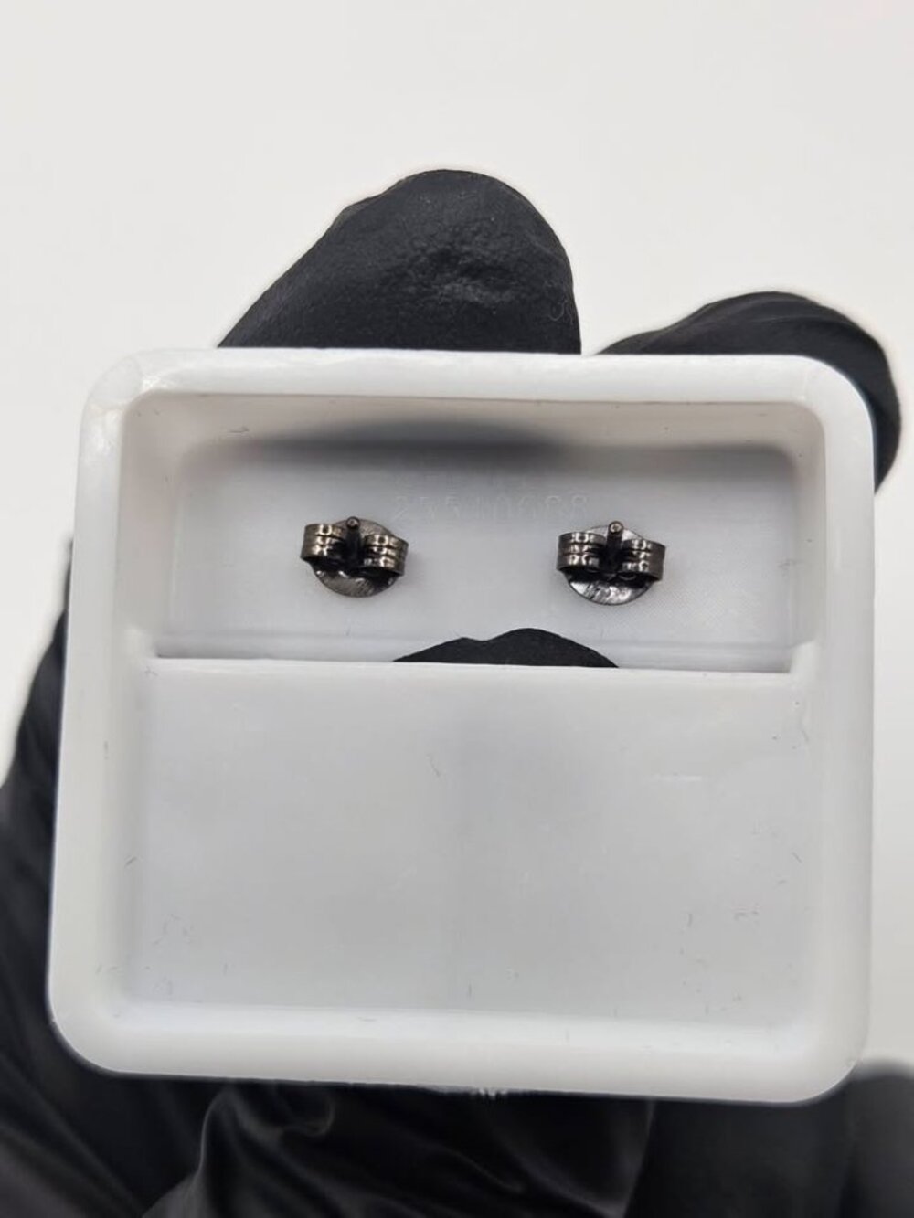 .925 Sterling Silver Black Moissanite Cross Stud Earrings – Passes Diamond - Picture 3 of 4